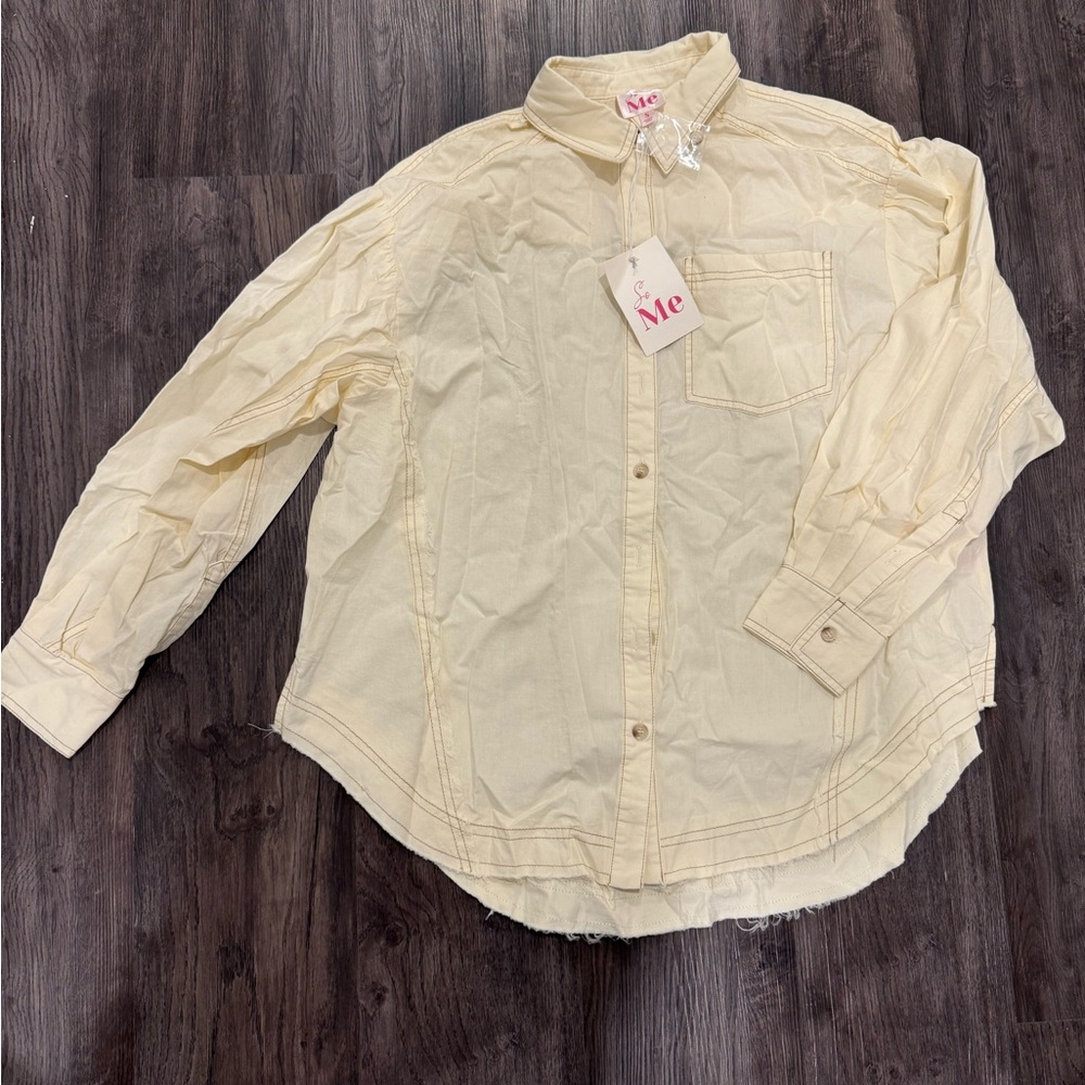 So Me Ivory Button-Up Shirt